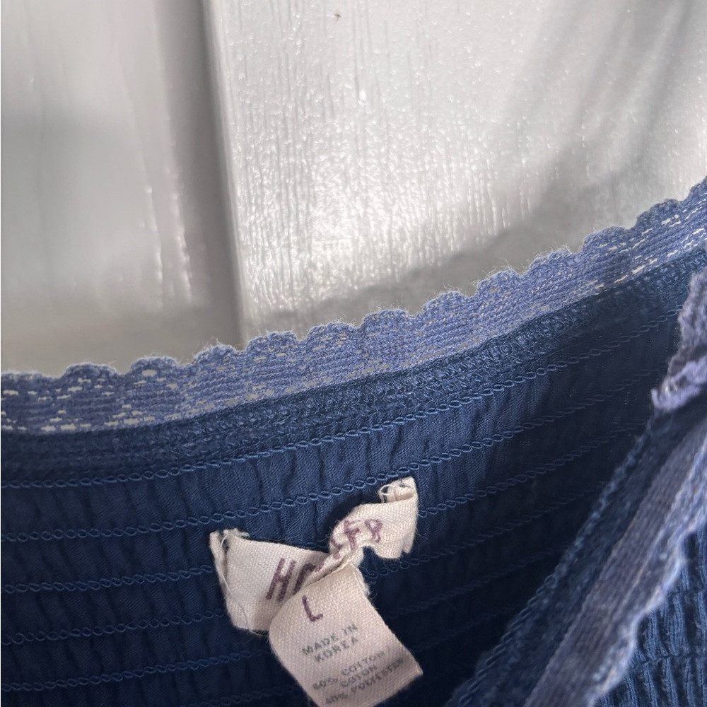 VTG Hollister Navy Smocked Babydoll Cami - Y2K Coquette L - Picture 6 of 6